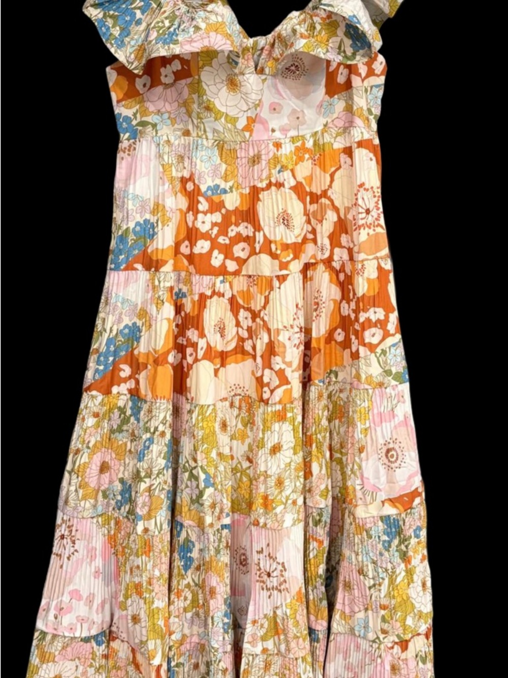 Beulah One-Shoulder Floral Maxi Dress in Multi Pastels - Picture 2 of 7